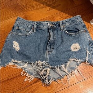 Distressed Denim Shorts 28